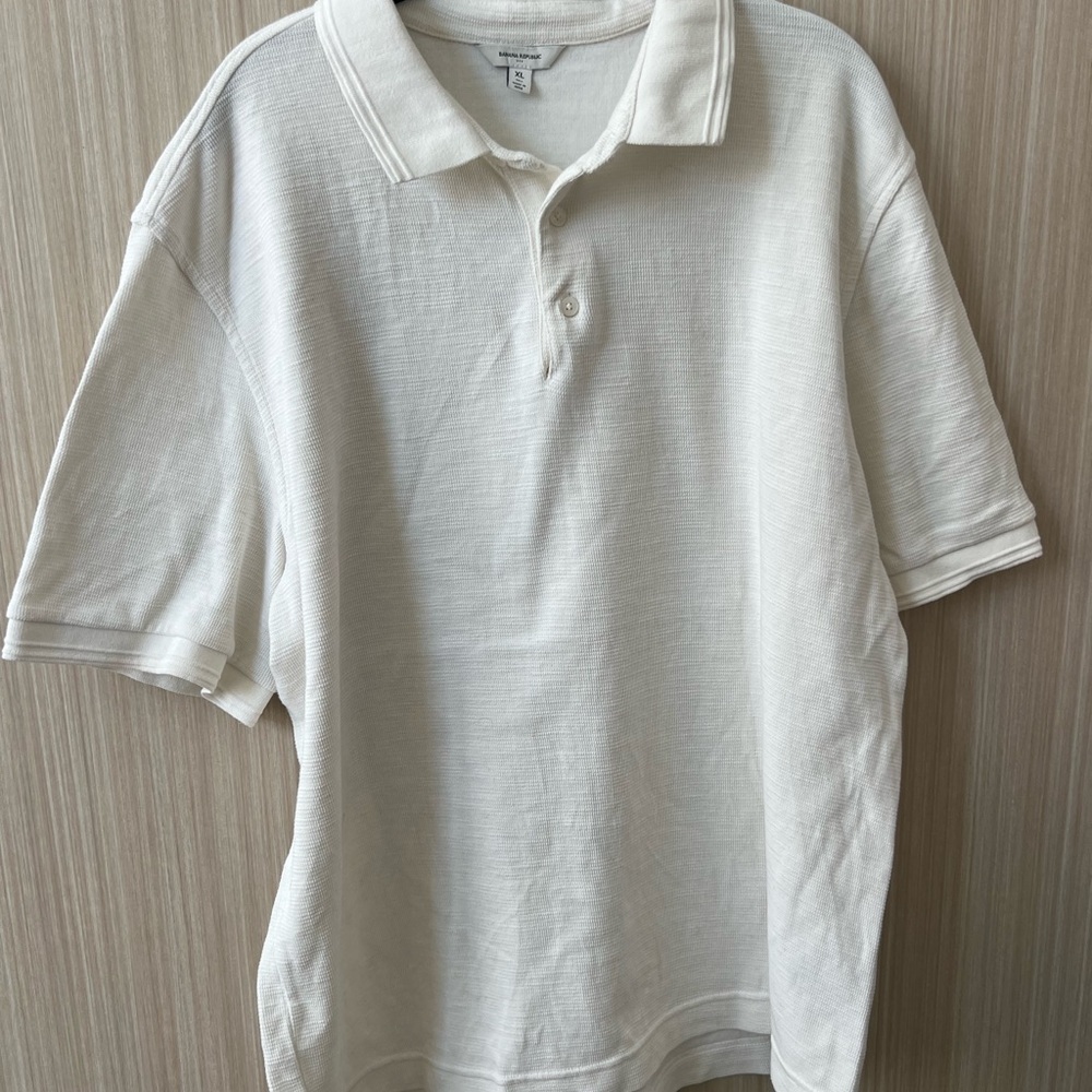 Banana Republic Mens Off-White Polo Shirt XL